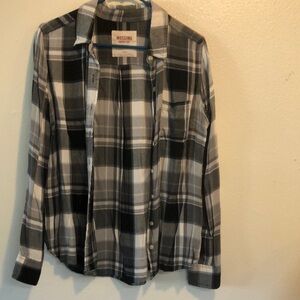 Mossimo Supply Co. Black and Gray Plaid Shirt